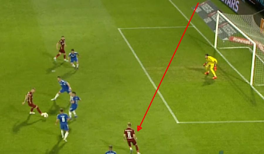 FOTO: Captură TV @Digi Sport 1 Circ pentru Conference League » CFR o bate pe FCU Craiova cu ajutorul lui Kovacs și ocupă ultimul loc european!