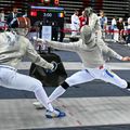 Vlad Covaliu (dreapta), în duel cu Aslan Tolga, la CE U-23 Foto Facebook Eurofencing