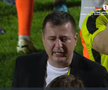Ianis Zicu a început să plângă după ce Metaloglobus a promovat în Superliga. foto: captură Prima Sport