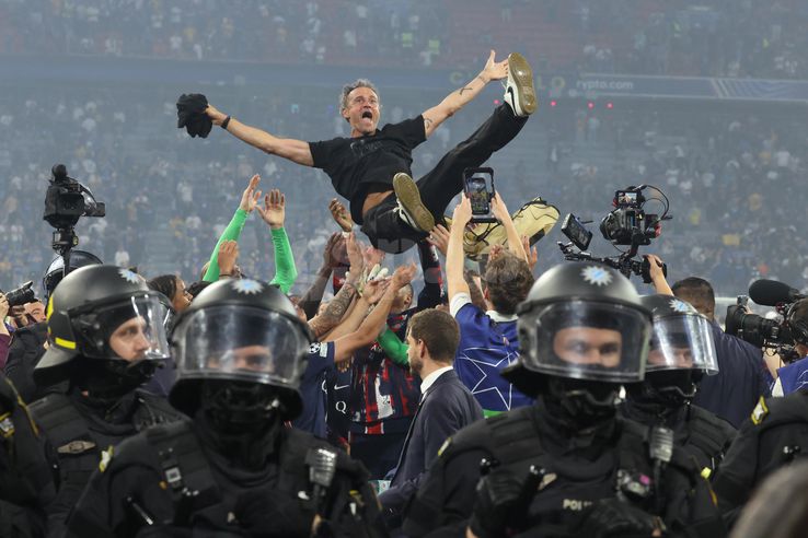 Luis Enrique la finalul meciului PSG - Inter Milano FOTO: Ionuţ Iordache (GSP)