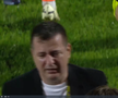 Ianis Zicu a început să plângă după ce Metaloglobus a promovat în Superliga. foto: captură Prima Sport