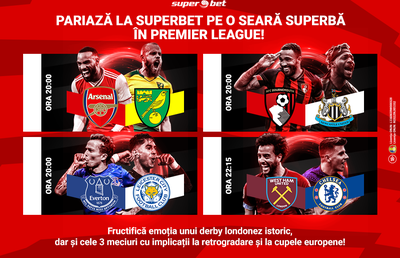 Multe sunt încă de tranșat și de pariat în Premier League! Seară ca de Liga Campionilor în Anglia, cu Chelsea și Arsenal printre combatante