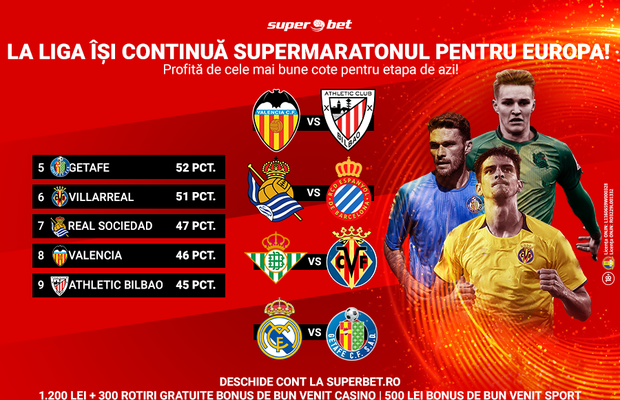 SuperMaratonul pentru Europa continuă în La Liga! Vezi cele mai tari meciuri ale acestei etape!