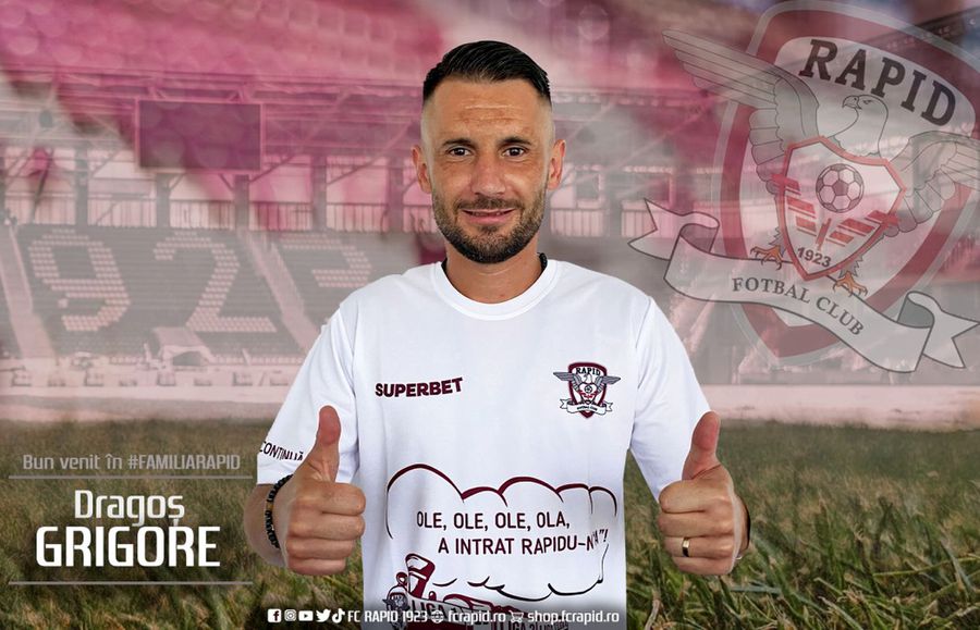 Dragoș Grigore a semnat cu Rapid: „Este un club mare, cu tradiție și cu niște fani superbi”