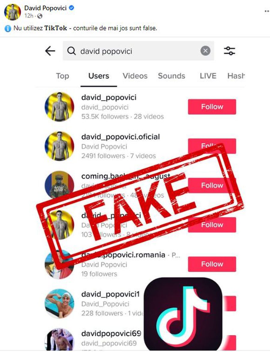 David Popovici, mesaj după ce tot mai multă lume încearcă să se folosească de imaginea lui: „FAKE!”