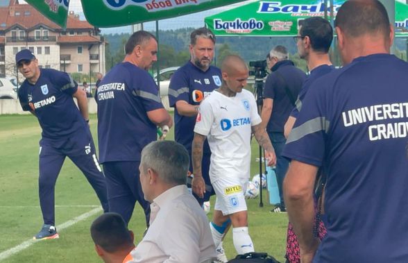 Panică la Universitatea Craiova » Lovit, Mitriță a ieșit de pe teren în minutul 36 al amicalului cu Ludogorets! Ce s-a întâmplat