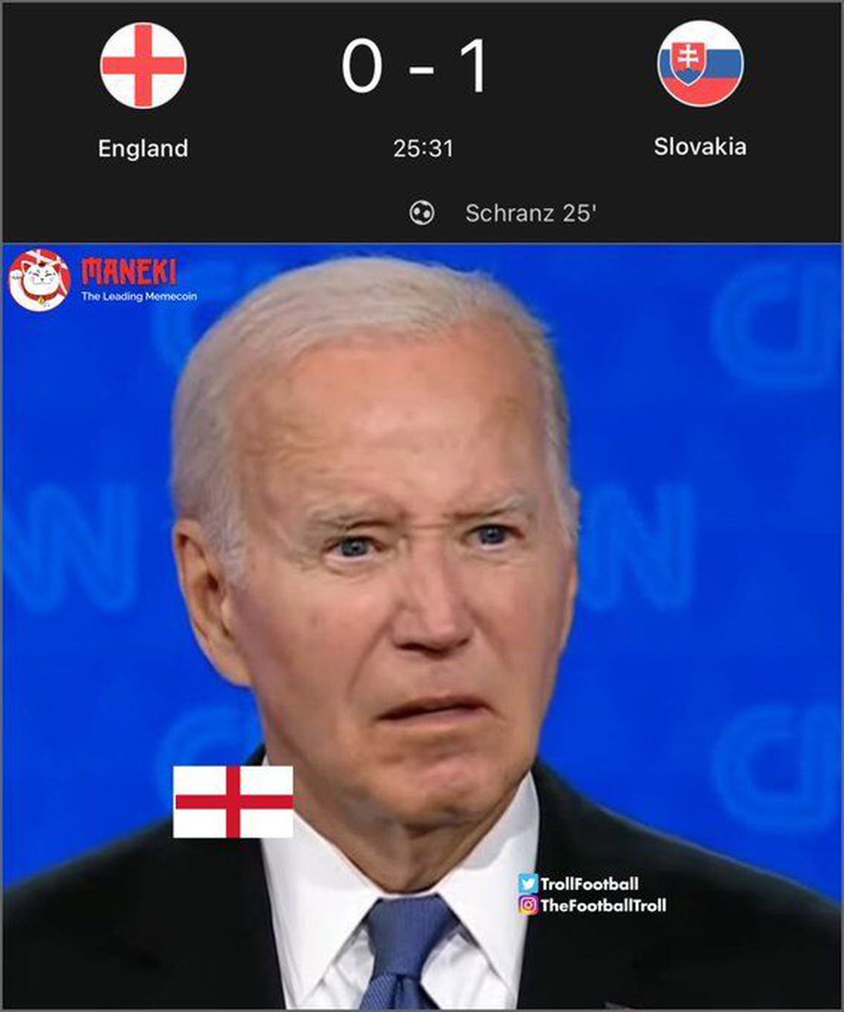 Ironia agresivă la adresa englezilor după victoria chinuită în fața slovacilor