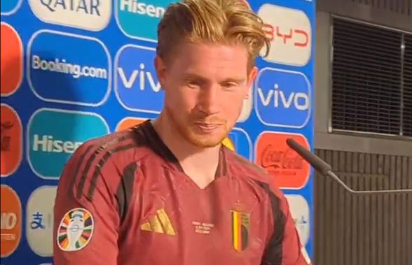 Kevin de Bruyne nu și-a dat seama că e filmat! Cuvântul rostit în spatele jurnaliștilor, după eliminarea de la Euro 2024