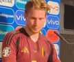 Kevin De Bruyne, căpitanul selecționatei Belgiei, este criptic privind viitorul său în tricoul „diavolilor”, arătându-se extrem de dezamăgit în urma eliminării de la Campionatul European (0-1 contra Franței, autogol Jan Vertonghen).