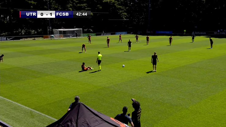 Ionuț Cercel s-a accidentat în FCSB - Utrecht. FOTO: FCSB TV