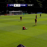 Ionuț Cercel s-a accidentat în FCSB - Utrecht. FOTO: FCSB TV