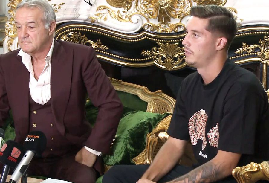 David Miculescu, alături de Gigi Becali // foto: captură video @ Orange Sport Haaland al nostru