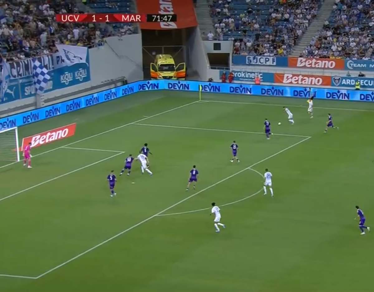 Golul serii din Conference s-a marcat în Universitatea Craiova - Maribor » „Bomba” s-a dus direct în vinclu