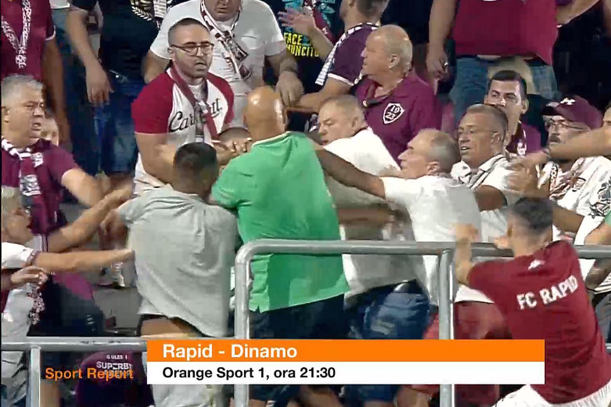 Șocant: bătaie ca în filme cu 20 de minute înainte de Rapid - Dinamo. Săpunaru a urcat pe gard!