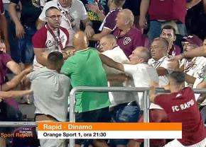 Șocant: bătaie ca în filme cu 20 de minute înainte de Rapid - Dinamo. Săpunaru a urcat pe gard!