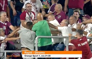 Șocant: bătaie ca în filme cu 20 de minute înainte de Rapid - Dinamo. Săpunaru a urcat pe gard!