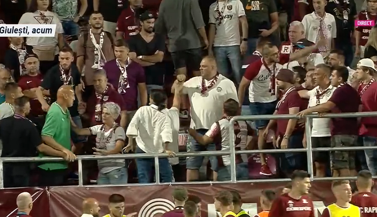 Șocant: bătaie ca în filme cu 20 de minute înainte de Rapid - Dinamo. Săpunaru a urcat pe gard!