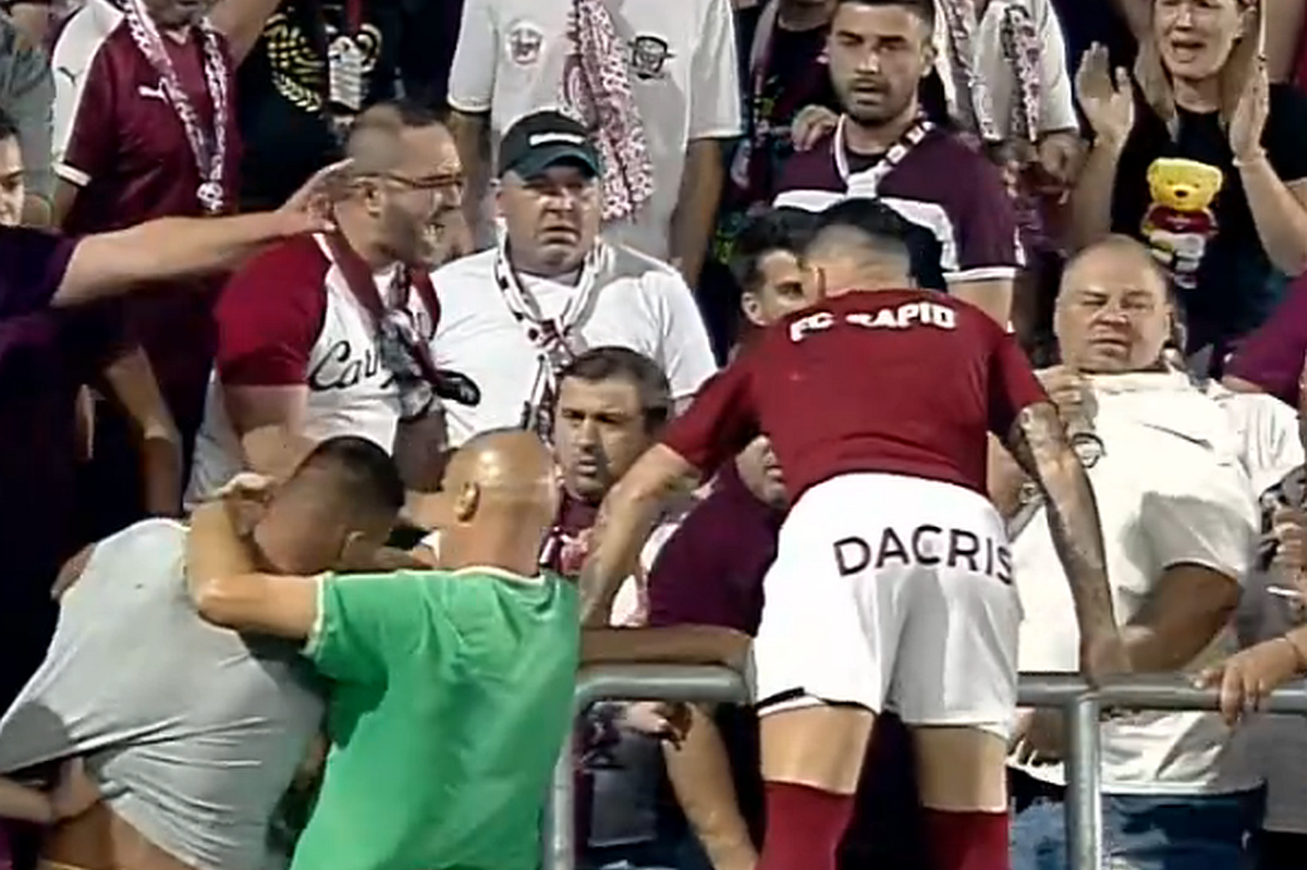 Șocant: bătaie ca în filme cu 20 de minute înainte de Rapid - Dinamo. Săpunaru a urcat pe gard!