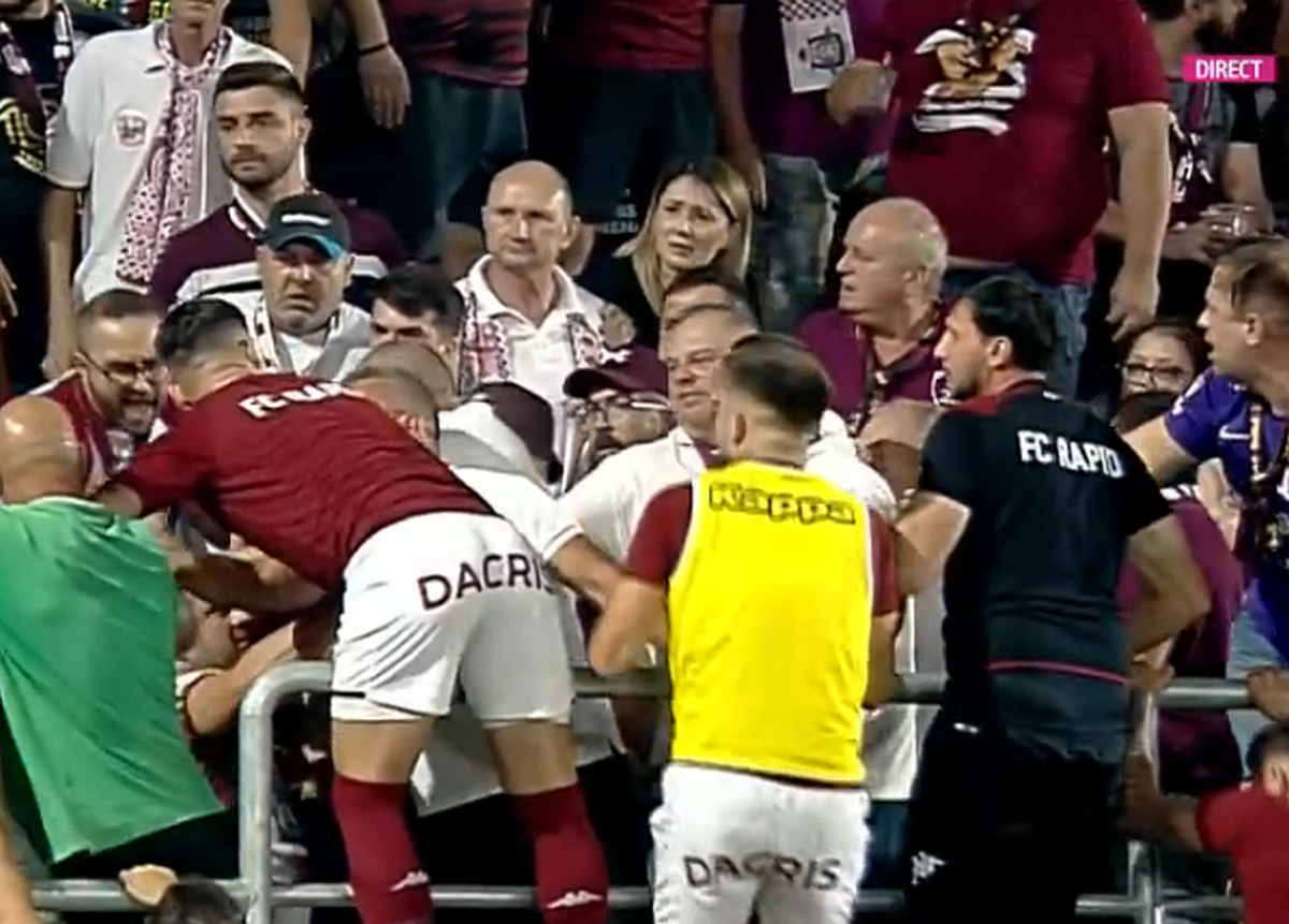 Șocant: bătaie ca în filme cu 20 de minute înainte de Rapid - Dinamo. Săpunaru a urcat pe gard!