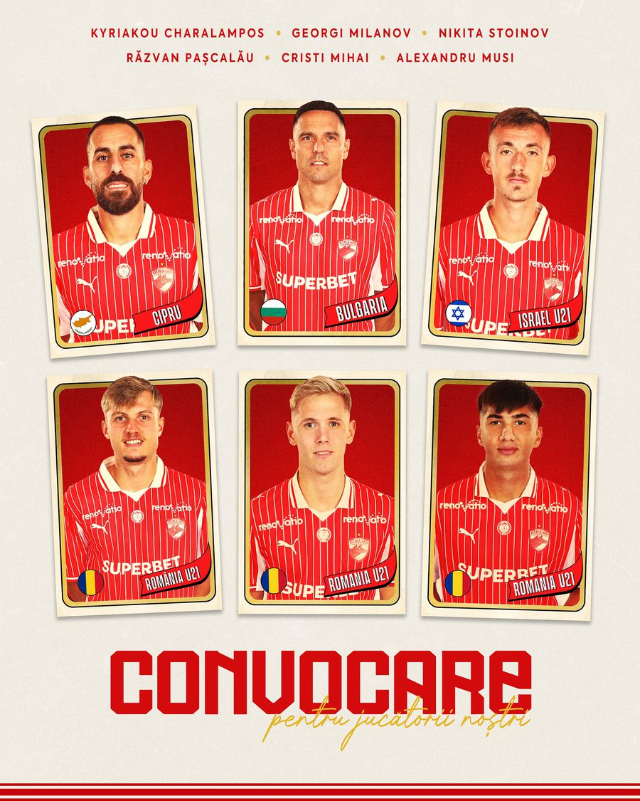Dinamo are 6 jucători convocați la echipele naționale: „Mult succes tuturor!”