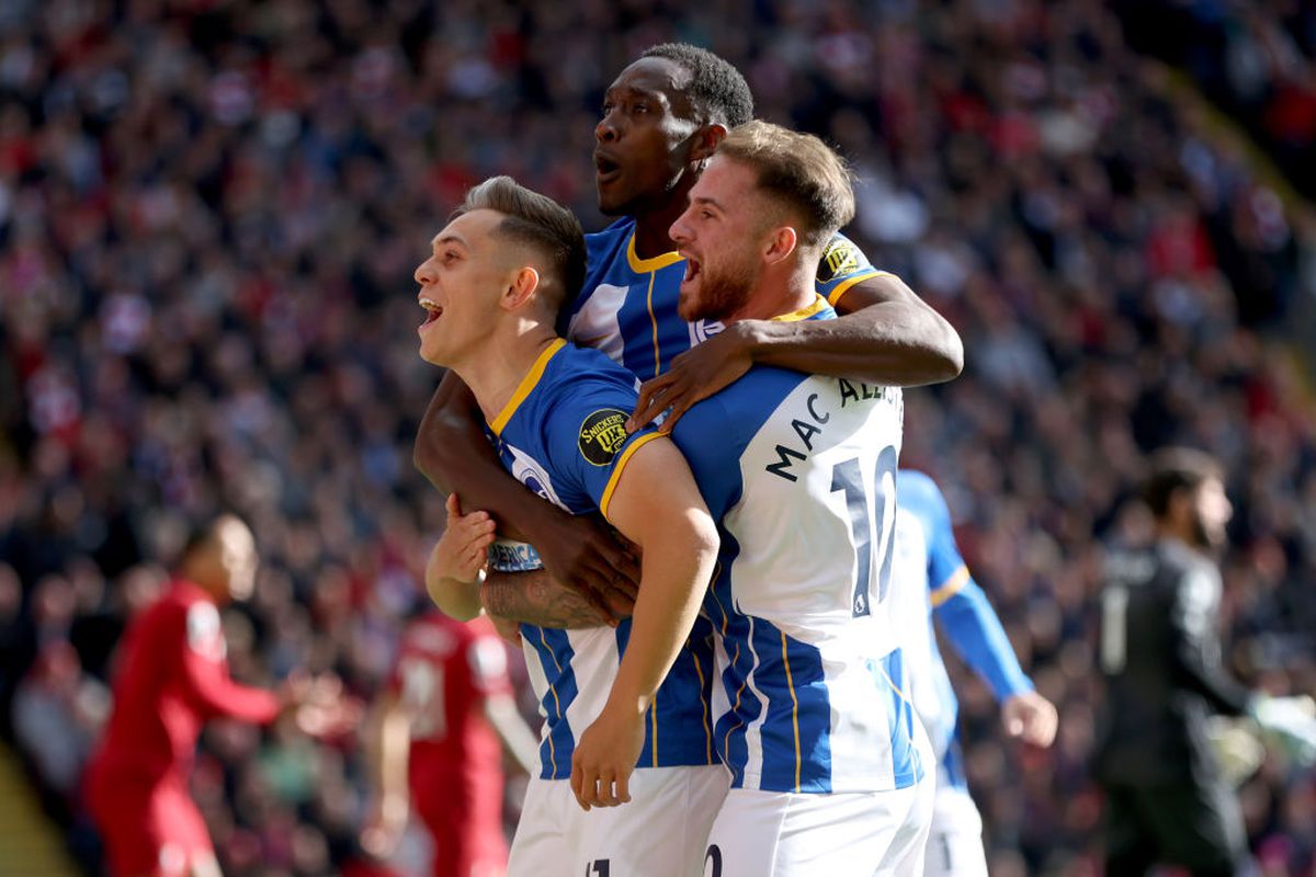 Liverpool a revenit de la 0-2 cu Brighton, dar n-a câștigat