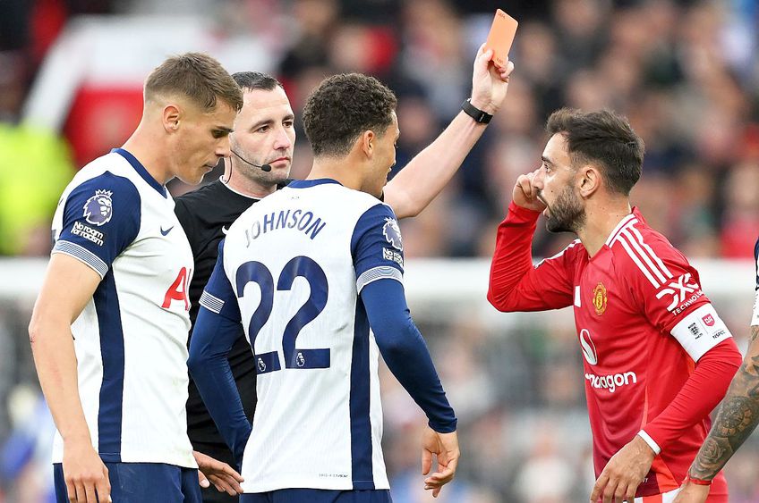 Eliminat în Manchester United - Tottenham, Bruno Fernandes a scăpat de suspendare // foto: Guliver/gettyimages