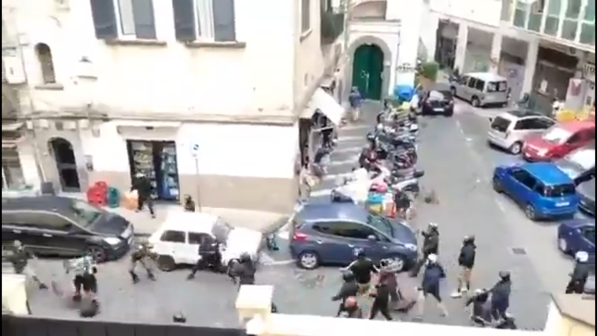 Șocant: suporter cu arma în mână lângă hotelul lui Sporting înainte de duelul din Liga Campionilor » Multiple conflicte pe străzi