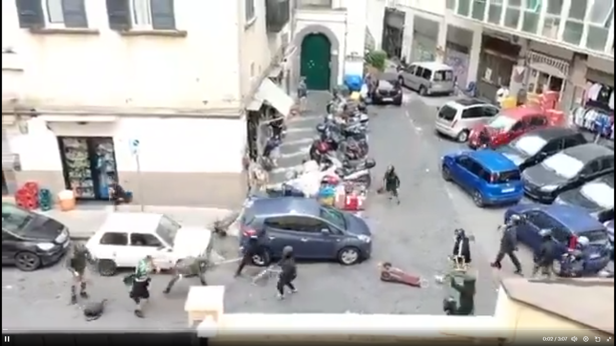 Șocant: suporter cu arma în mână lângă hotelul lui Sporting înainte de duelul din Liga Campionilor » Multiple conflicte pe străzi