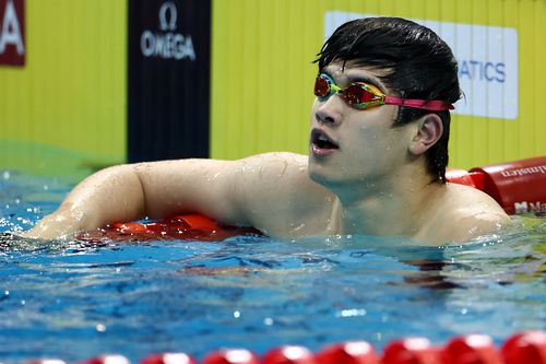 Pan Zhanle la finalul cursei de 100 m liber FOTO Guliver/GettyImages