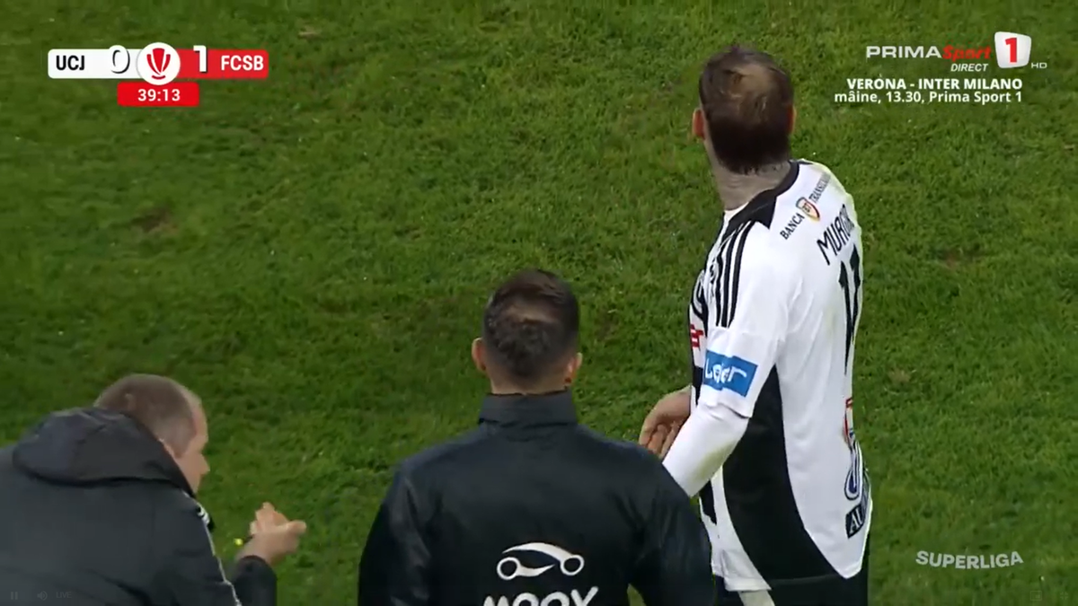Clujenii acuză arbitrajul după eliminarea lui Murgia din eșecul cu FCSB: „Trebuia să simtă tenta”