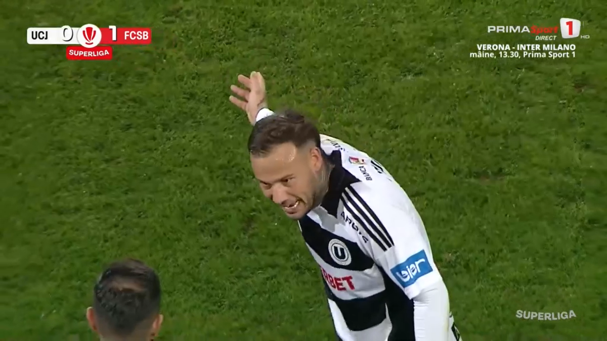Clujenii acuză arbitrajul după eliminarea lui Murgia din eșecul cu FCSB: „Trebuia să simtă tenta”