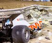 Resturi din monopostul lui Grosjean, după impact. Sursă foto: Imago