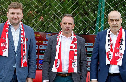 Alex Couto (dreapta), alături de Dorin Șerdean și Pablo Cortacero, acționar majoritar Dinamo
