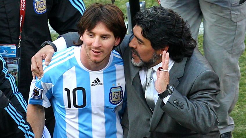 Lionel Messi și Diego Maradona