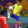 Brazilia e la înălțime, ca Marquinhos în această fază la 1-0 cu Elveția // FOTO Guliver/GettyImages