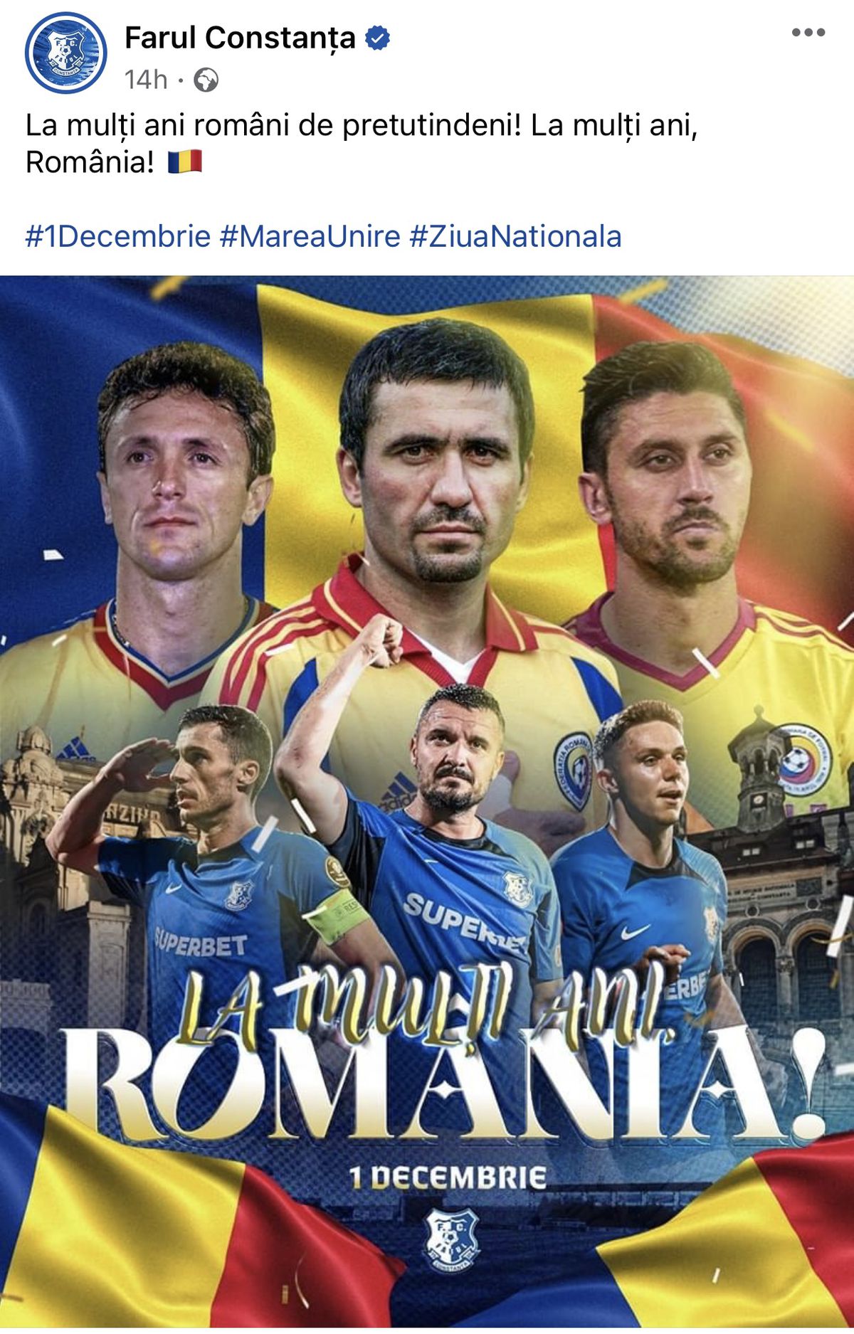 Ignore pentru Ziua Națională a României » Care e singurul club din Liga 1 care n-a transmis niciun mesaj