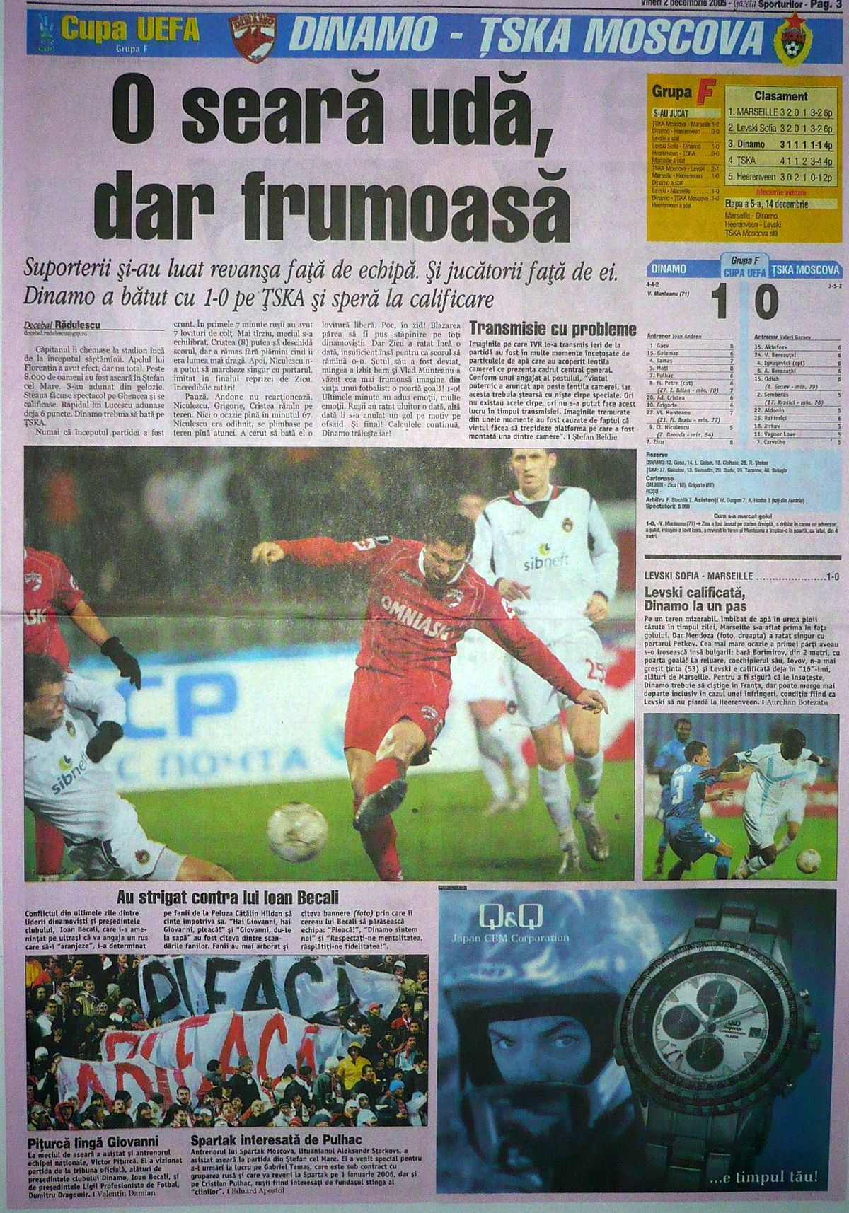 18 ani de când Dinamo a pus la respect deținătoarea Cupei UEFA în mocirla de la București  » Dezvăluirile omului-decisiv: „Am fugit la margine și i-am dedicat lui golul”