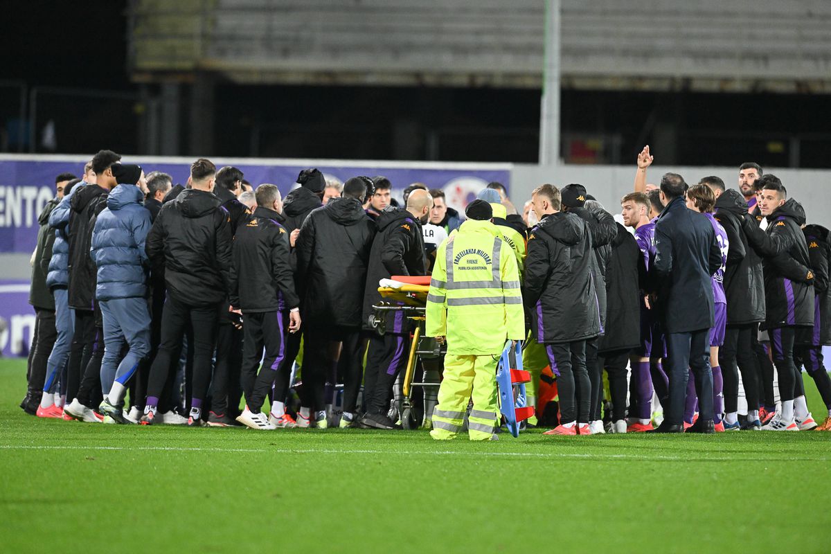 Fiorentina - Inter abandonat, după ce Edoardo Bove s-a prăbușit pe teren