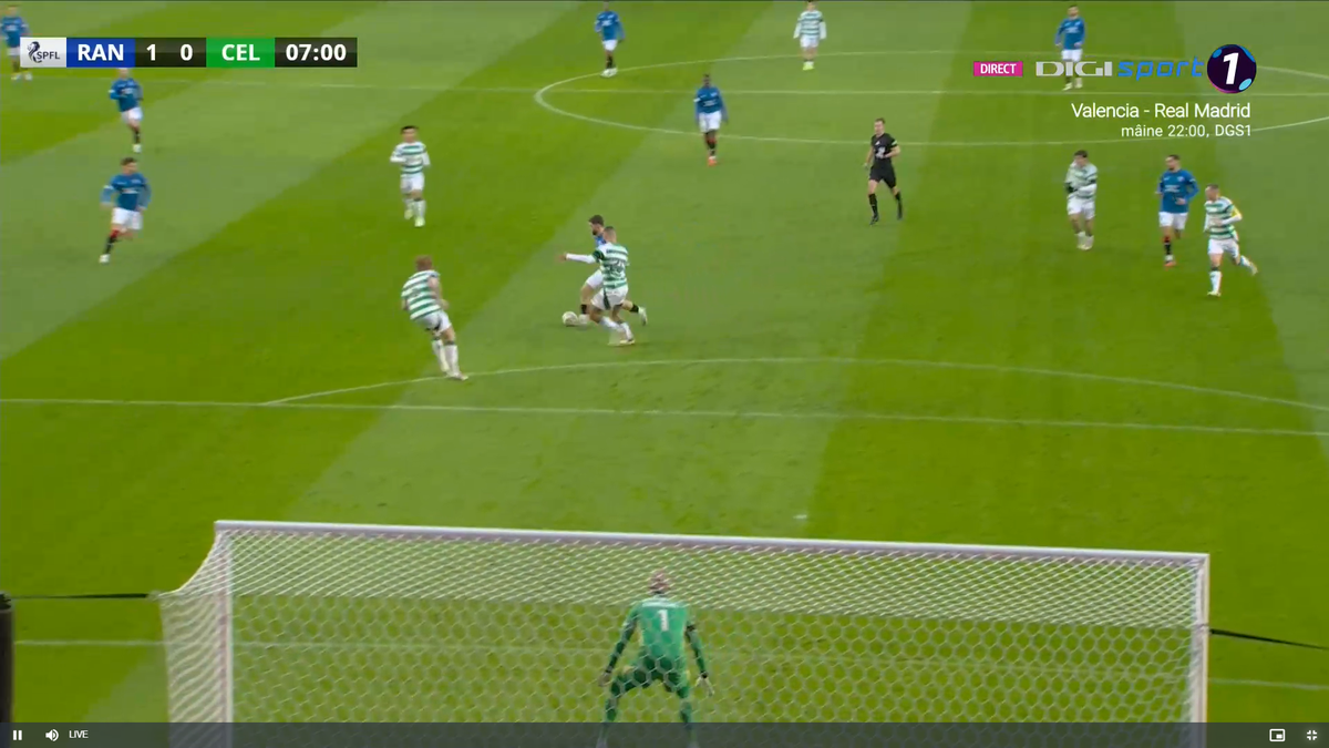 Ianis Hagi deschide scorul în derby-ul cu Celtic