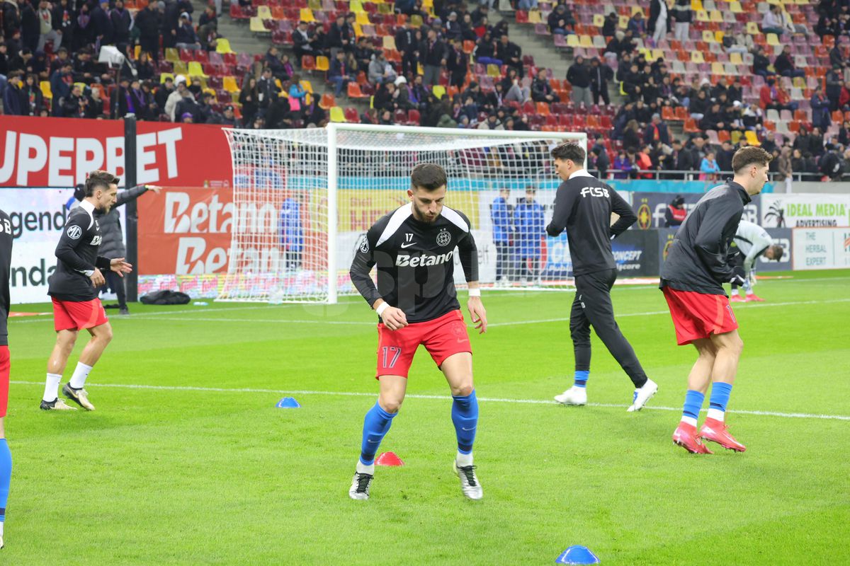 Imagini de la încălzire înainte de FCSB - CFR Cluj