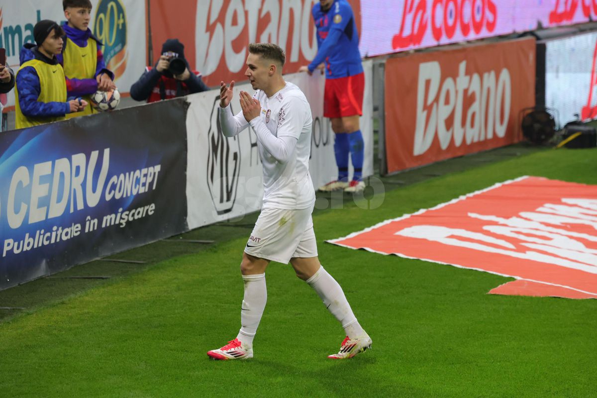 Louis Munteanu, întrebat direct despre transfer, după ce a fost urmărit de scouterii Parmei la FCSB - CFR: „Pregătit sunt mereu”