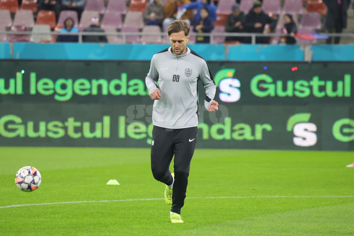 Imagini de la încălzire înainte de FCSB - CFR Cluj