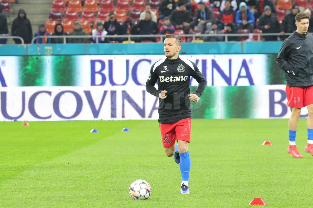 Imagini de la încălzire înainte de FCSB - CFR Cluj