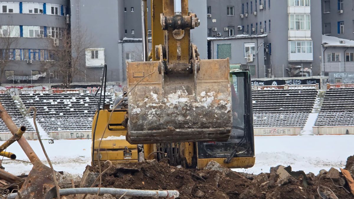 Cum arată Stadionul Dinamo, la o săptămână și jumătate de la începutul demolării // foto: Andrei Furnigă (GSP)