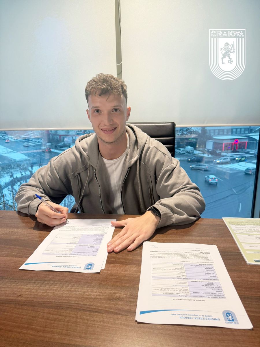 Luca Mario Popa a semnat cu Universitatea Craiova II // foto: Facebook Universitatea Craiova a anunțat transferul la 24 de ore după eșecul cu Farul » Contract pe un an și jumătate