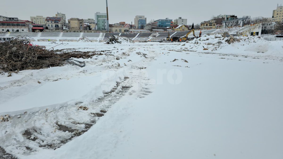 Se lucrează într-un ritm uluitor la Stadionul Dinamo: arena din Ștefan cel Mare este deja 50% demolată » GSP a intrat pe șantier