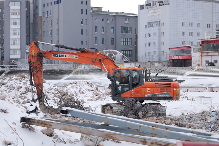 Cum arată Stadionul Dinamo, la o săptămână și jumătate de la începutul demolării // foto: Andrei Furnigă (GSP)