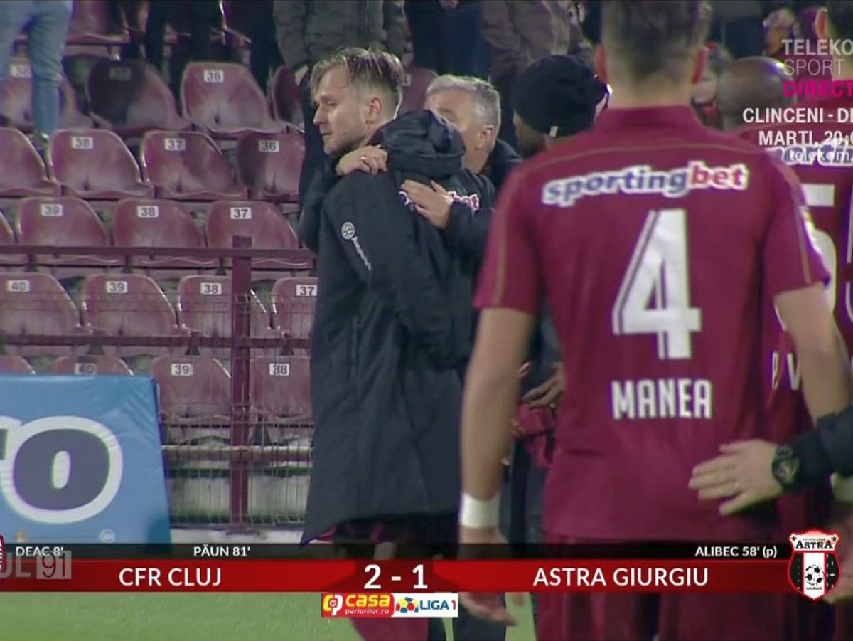 CFR - ASTRA 2-1 // FOTO Dan Petrescu, reacție ostilă din partea lui Djokovic! Ce s-a întâmplat după fluierul final