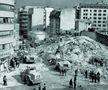 Blocul Scala, prăbușit la cutremur. În spate, clădirea de 4 etaje în care stătea Daniel Gherasim