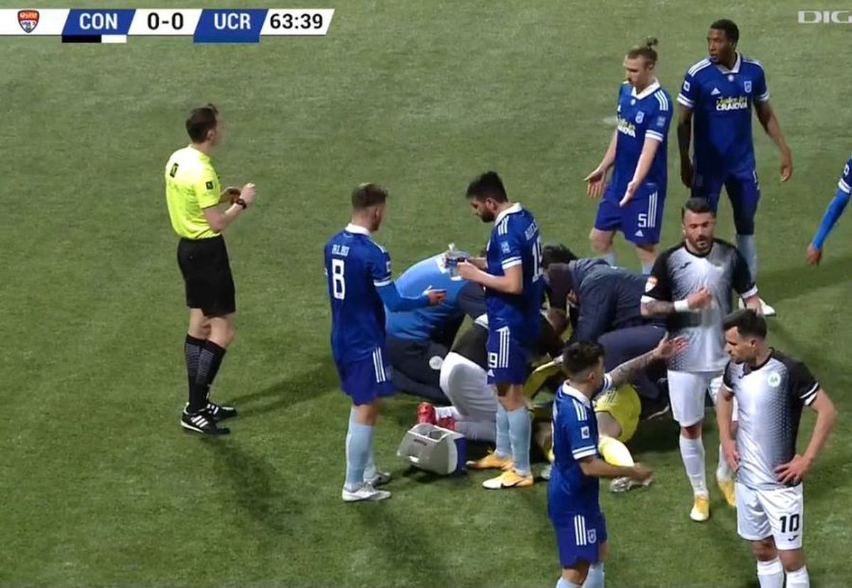 FOTO Accidentare HORROR în Concordia Chiajna - FC U Craiova! Ce a pățit Robert Popa